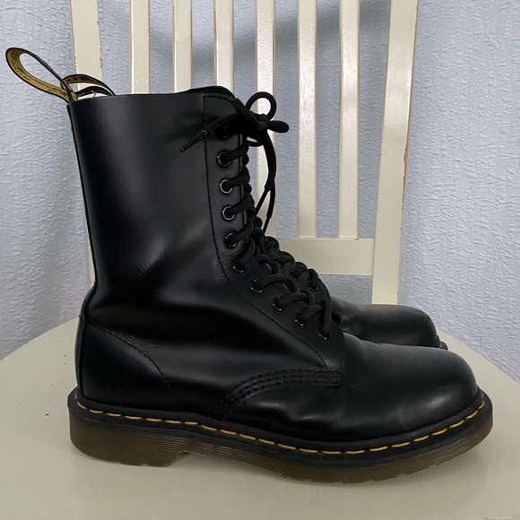 Dr Marten 1490 Smooth Leather Mid Calf Boots Combat Punk - Picture 2 of 11
